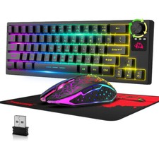 Kabellose Gaming-Tastatur und Maus-Set mit RGB-Beleuchtung für PC/MAC/PS4/5/Xbox