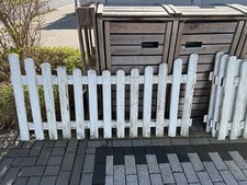 4 Zaunelemente 1,74m x 0,85m Holz,Weiß