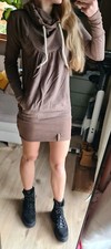 ?NEU! Naketano Kleid braun Gr. XS/32/34 Longpullover Hoodie Schnitzzel Dizzel?