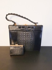 Vintage Schwarz Alligator