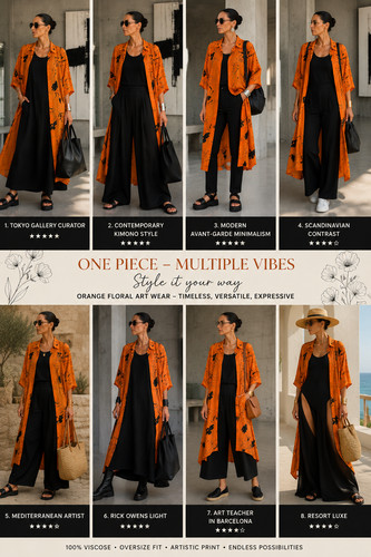 Vintage viskose duster - vintage,