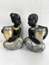 Afrikanische Deko Figuren Junge und Mädchen, ca. 22cm