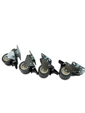 Schwerlastrollen Transportrollen 50mm Set Doppel Möbelrollen mit Bremse Poly HMF