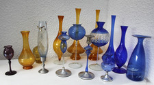 Lauscha/Weißwasser dünne Vasen Rauch/Kunst Glas Echt Handarbeit mundgeblasen DDR