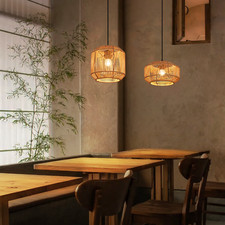 Zmh e27 rattan pendelleuchte - e27,