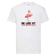 Die lage ist Besäufniserregend | Bier | Flamingo T-Shirt Weiß