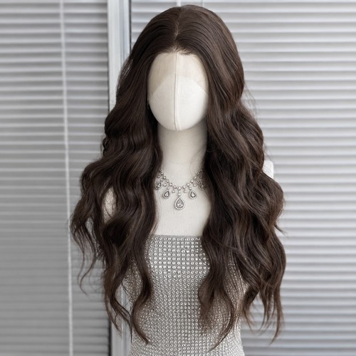 Damen braun long - braun, wavy