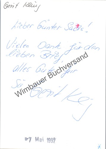Original autogramm gerit - autogramm, kling