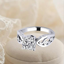 IGI Lab Created 1,85 ct Cushion Cut 950 Platin Diamant Akzent Verlobungsring