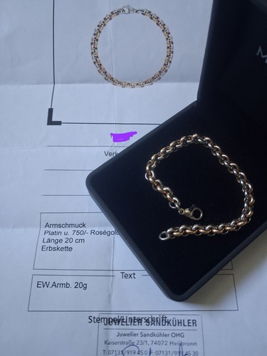 Armband platin rosegold 18 k - platin,