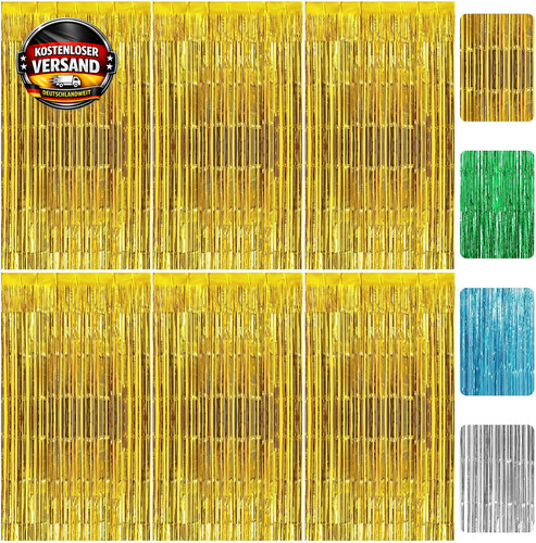 Lametta vorhang gold 1x2m - lametta,