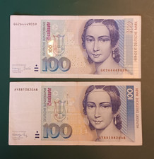 2 x 100 DM  Scheine 1991 +
