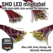 5-100St SMD LED 0402 0603 0805 1206 30cm Mikrolitze verlötet Modell Miniatur