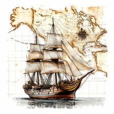 Deko Bild Segelschiff Vintage