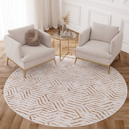 Teppich rund kurzflor gold - kurzflor,