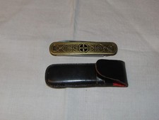 Taschenmesser Werbung Bayer J. Bierhoff Solingen mit 2 Klingen + Feile