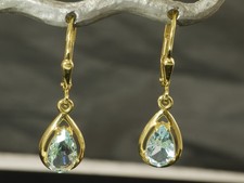 333 Gold Ohrringe mit Sky Blue