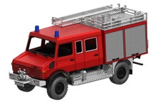 Mickon 10000 - MB Unimog U1300 LF 8 Feuerwehr Ziegler - BAUSATZ - 1:87 H0