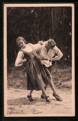 Ansichtskarte paar beim - ansichtskarte,