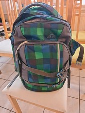 Satch Schulrucksack Schultasche Junge Bunt Grün Kariert