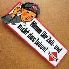 GASOLIN = Altes Blechschild Hamburg um 1975 Tankwart Auto LKW Lagerfund PERFEKT