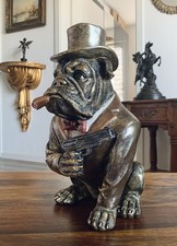 Figur bulldogge mit zigarre - bulldogge,
