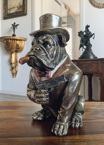 Figur bulldogge mit - figur, zigarre