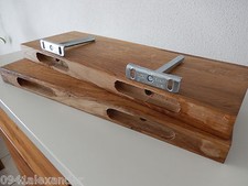 2x Wandboard Eiche Wild Massiv Holz Board Regal Steckboard Regalbrett Baumkante