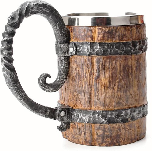 Bierkrug eichenholz edelstahl - eichenholz,