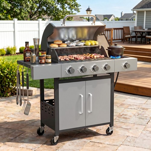 Gasgrill grillwagen bbq mit - grillwagen,