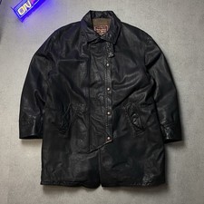 Marlboro Classics Ledermantel Vintage XL Schwarz 90s Ranger Coat Made in Italy