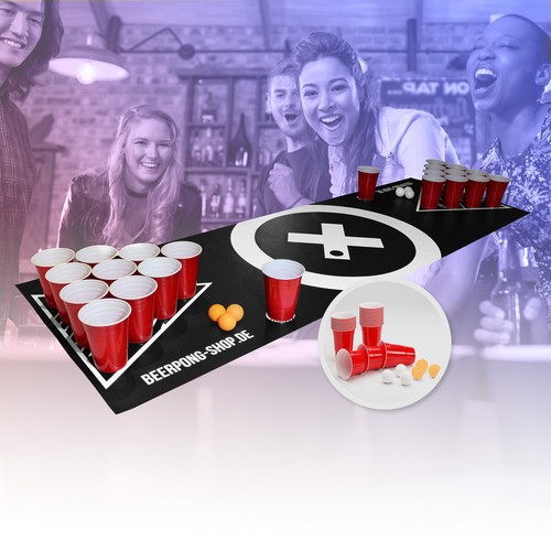Bierpong spielmatte set mit - spielmatte,