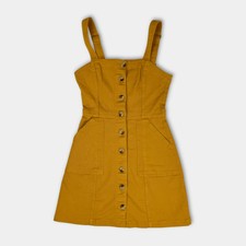 Kleid H&M Damen Gr. 36 Senfgelb Jeans Latzkleid Casual Zustand: sehr gut