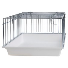 Nobby Badehaus mit Tür für Vögel, 240x160mm, weiß, Wasserbad für Käfig