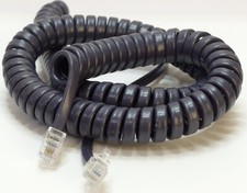 Telefonhörer Spiralkabel 2x RJ10 Stecker (4P4C) Dunkel Grau