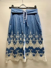 Desigual Jeansrock W 26 mit weißer Spitze neu ohne Etikett