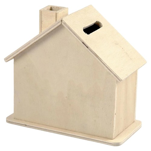 Spardose haus holz - spardose,