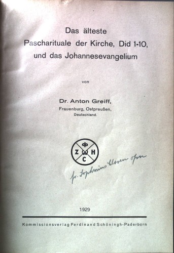 Das älteste pascharituale der - älteste,