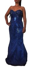 Elegantes Jovani 12 Abendkleid Festanzug Ball Hochzeit blau Neuwertig NP 999€