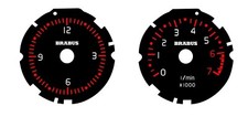 Clock dials, tachometer and