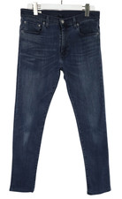 LEVI'S 512 Jeans Herren W33/~L30 Fade Effect Whiskers Zip Fly Blau Slim Tapered