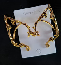 Goldene Elfenohren Mit Schnörkel Fantasy Schmuck - Ohrringe - unbenutzt