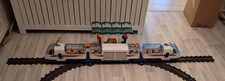 Playmobil Eisenbahn Set 4016 + 4119 Mittelwagen + 4382 Bahnhof + Schienen