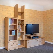 Team 7 Wohnwand V-Wand Opus 1 Erle Geölt mit TV-Aufsatz