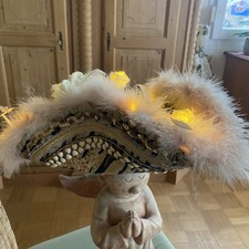 Dreispitz Beleuchtung Narrenkappe FederUnikat Hut Karneval Fasching unisex