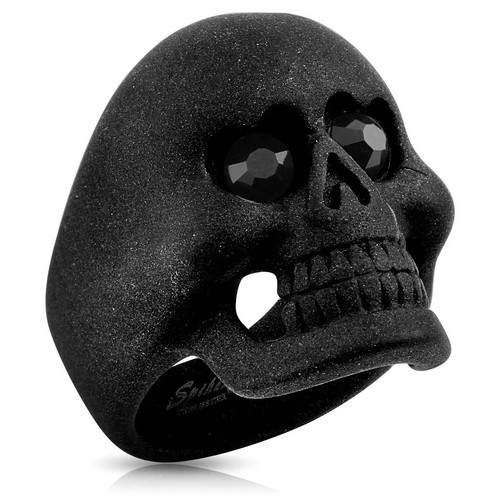 Herren totenkopf ring - totenkopf, black
