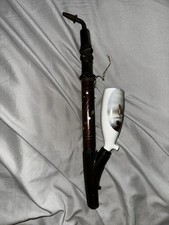 Seltene historische Porzellan-Gesteckpfeife mediterran Fischerszene Handmalerei!