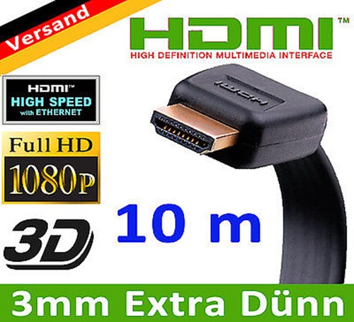 10m hdmi kabel flach uhd - 10m, 4k