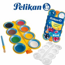 Pelikan Farbkasten inkl.1 Pinsel 8 Farben Malkasten Tuschkasten Deckfarbkasten