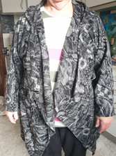 LaBass OVERSIZED  Long Cardigan Strickjacke  Mantel Weste schwarz/grau wie neu !